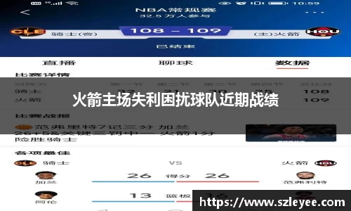 火箭主场失利困扰球队近期战绩
